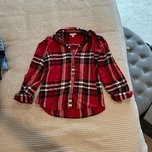 Como Vintage Red Plaid Button-Up - size Medium